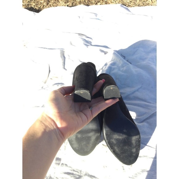 Steve Madden womens booties size 8M 8 sock boots black heels Edit textile vegan - Picture 4 of 10